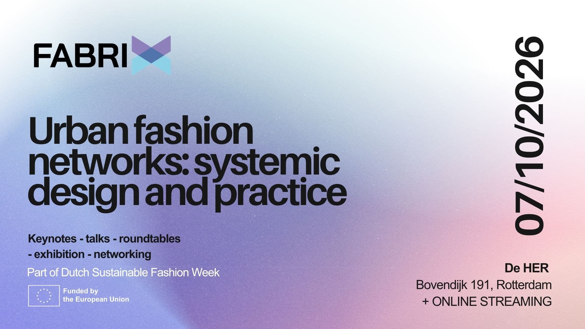 Conference: Urban Fashion Networks - Rotterdam, October 7 2026